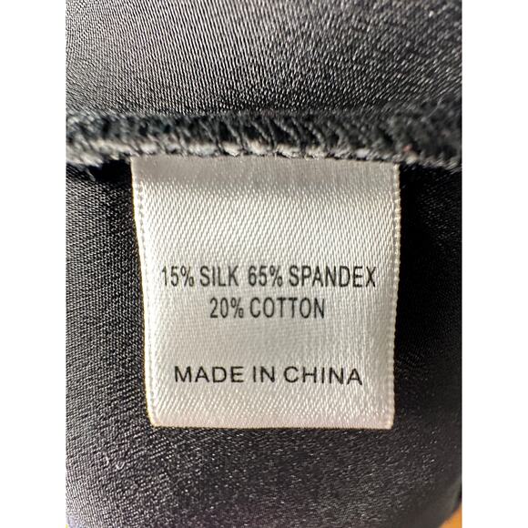 Anthropologie M Anna Teng EMBROIDERED Floral Stretch Silk Mini Dress Fit&Flare - Picture 7 of 7